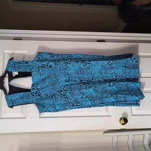 Beautiful Blue and Black Animal Print Sundress, bin